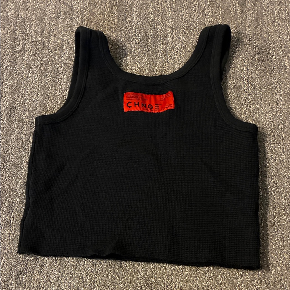 CHNGE Womens Black Graphic Crop Tank & Tee Set - Picture 8 of 8